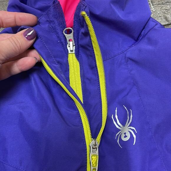Spyder Purple and Pink Double Zip Up Jacket Girls Size XL 18 - Picture 3 of 7